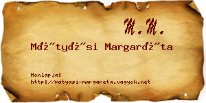 Mátyási Margaréta névjegykártya